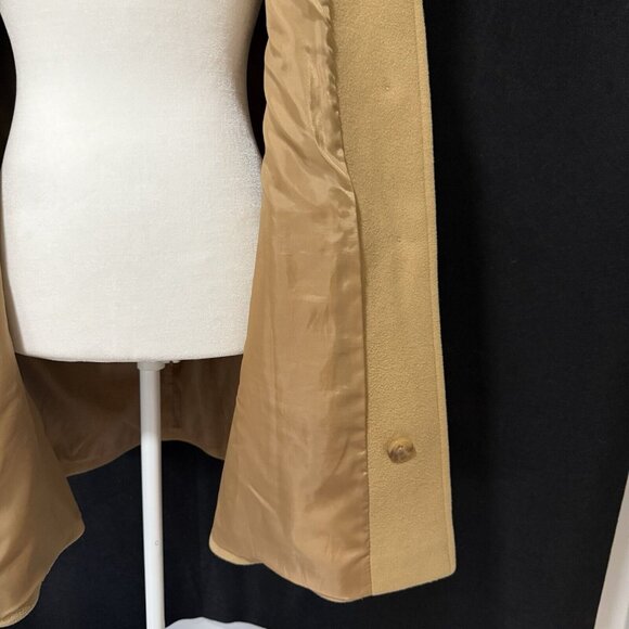 Anne Klein Womens Wool Blend Camel Coat With Button Closure Size L - Picture 10 of 16